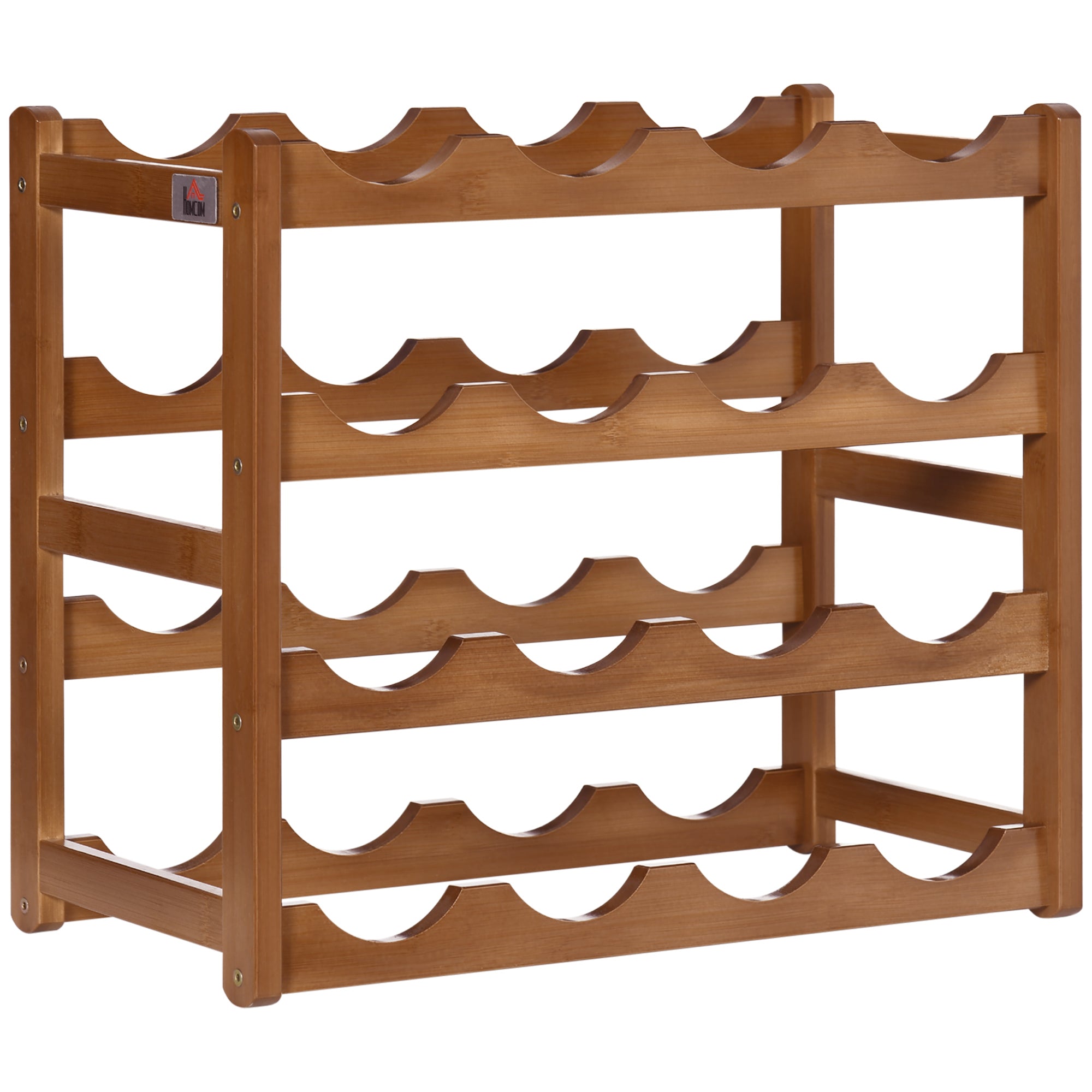 Freestanding Bamboo Wine Rack – 16 Bottle Storage for Home & Bar