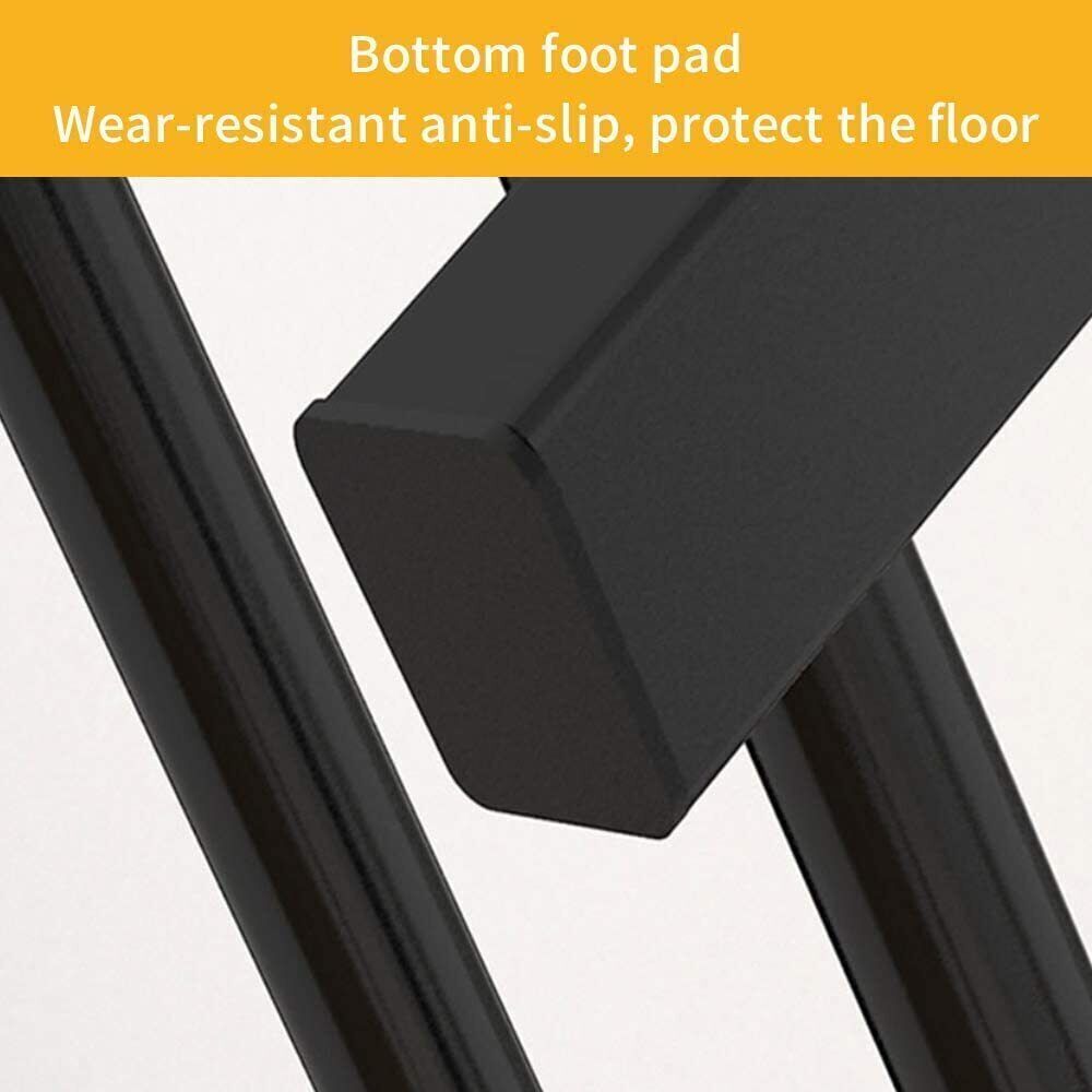 Heavy-Duty Double Clothes Rail with Shoe Shelf – Black Metal Garment Rack
