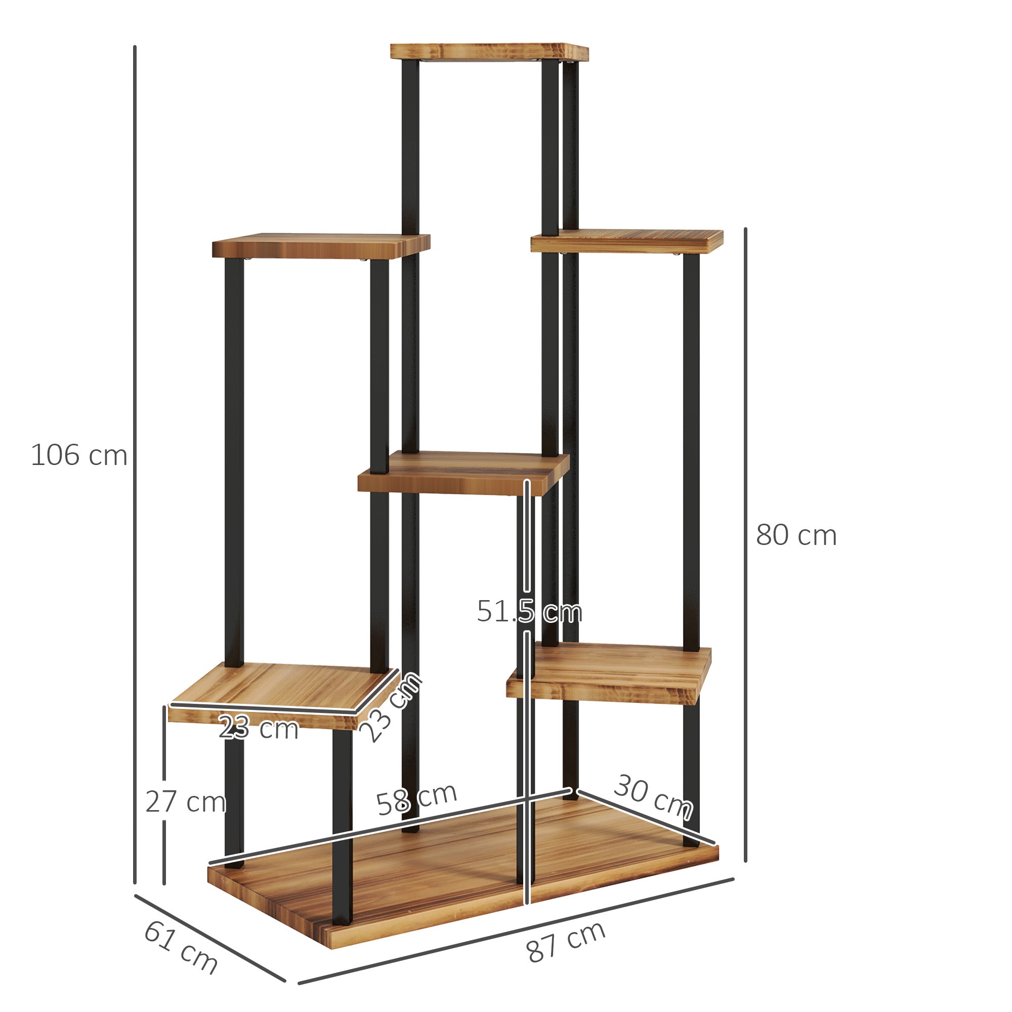 Seven-Tier Wooden Plant Stand | Space-Saving Indoor Plant Shelf