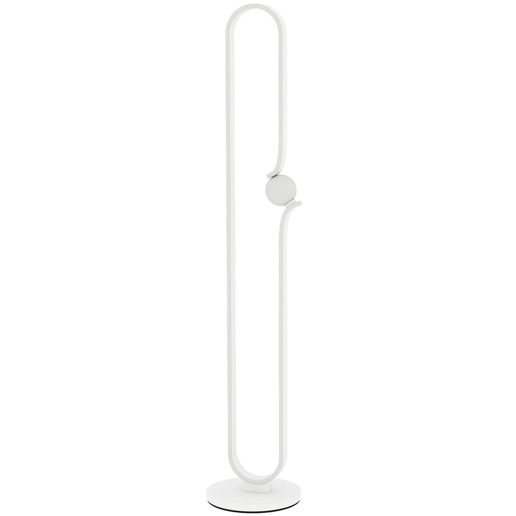 Sculptural LED Floor Lamp with Dimmable Glass Night Light – White