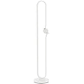 Sculptural LED Floor Lamp with Dimmable Glass Night Light – White