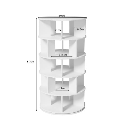360° Rotating Shoe Rack – Modern White Storage Tower