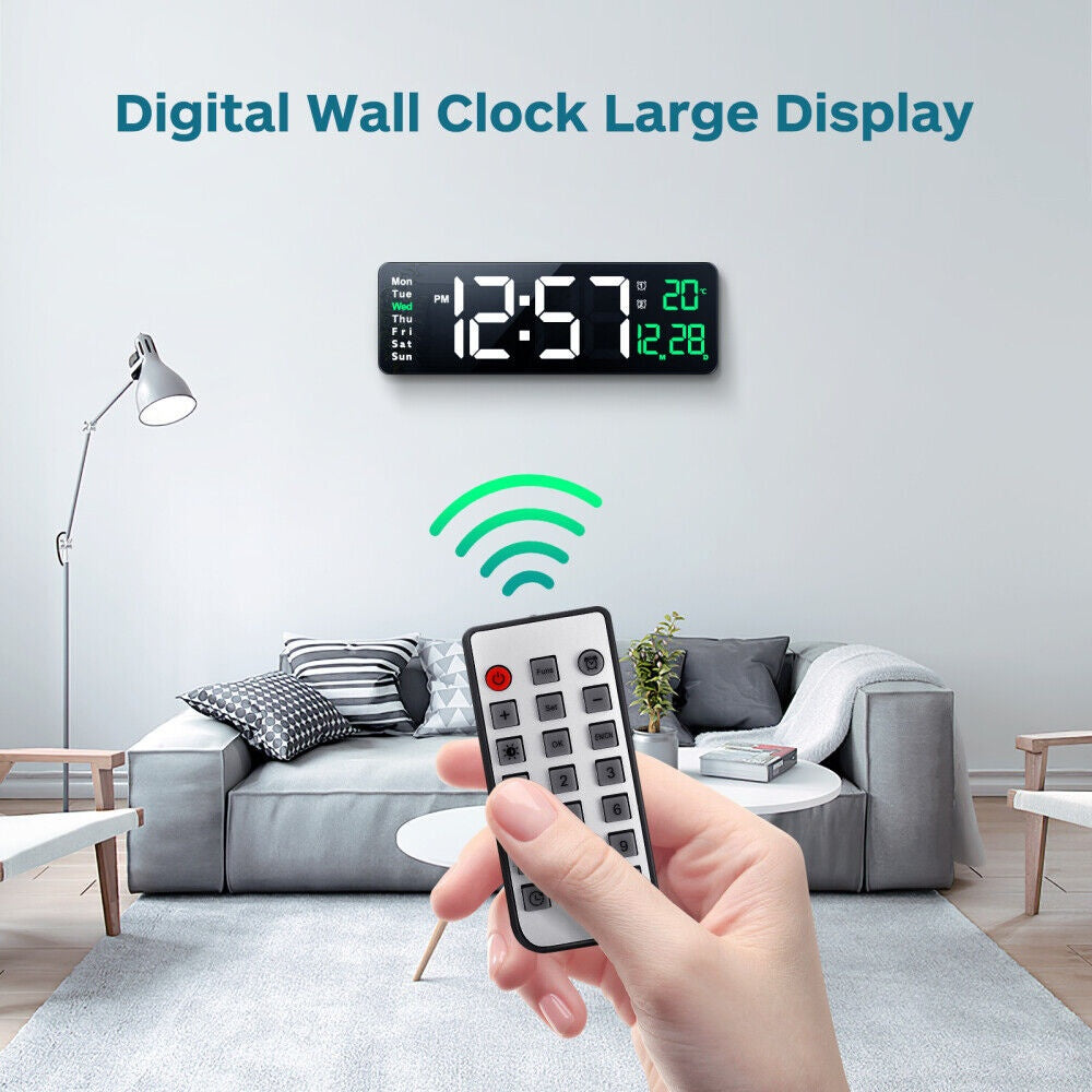 TintMate™ Modern LED Wall Clock (16-inch, Remote Controlled)