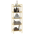 5-Tier Bamboo Bathroom Storage Shelf – Freestanding Natural Wood Shelving Unit
